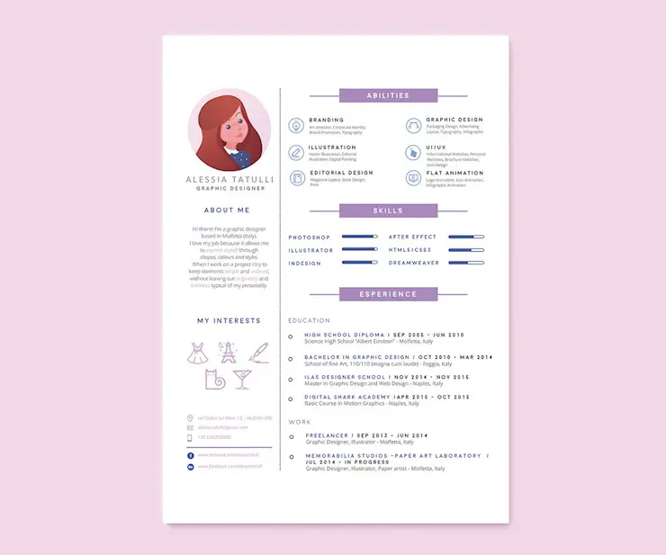 Alessia Tatulli Personal Branding Self Promotion CV