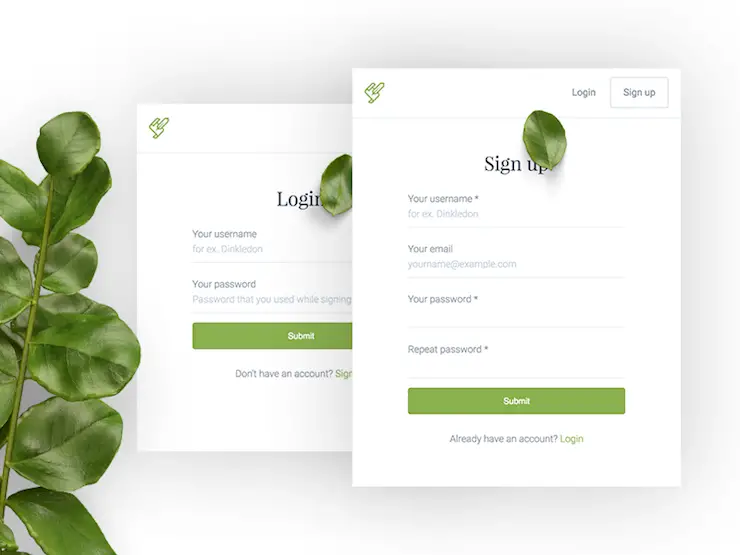 green-loginandsignup