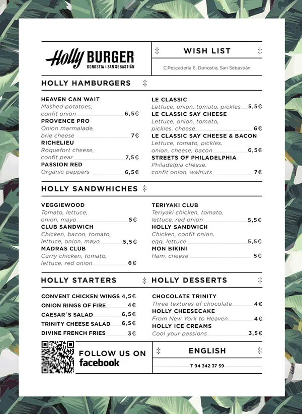 Restaurant Menu