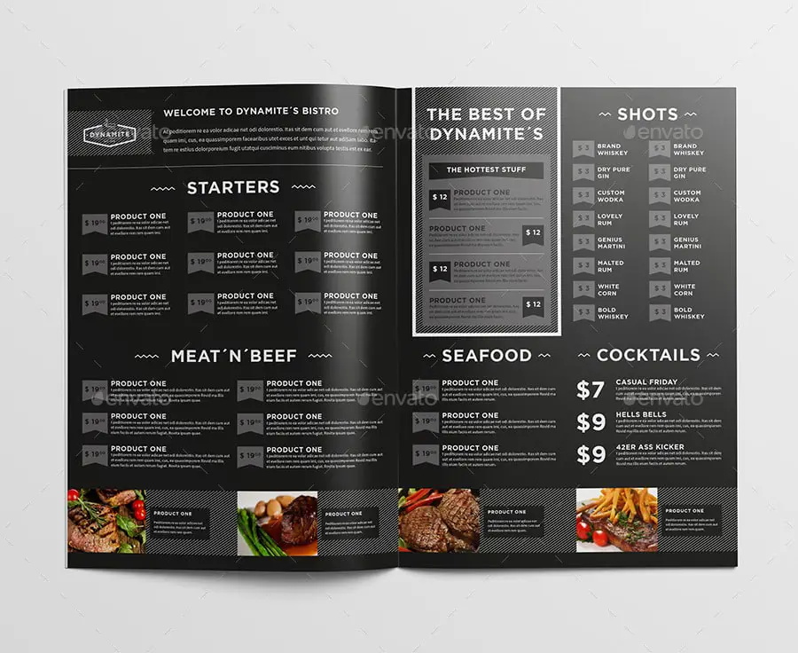 menu template