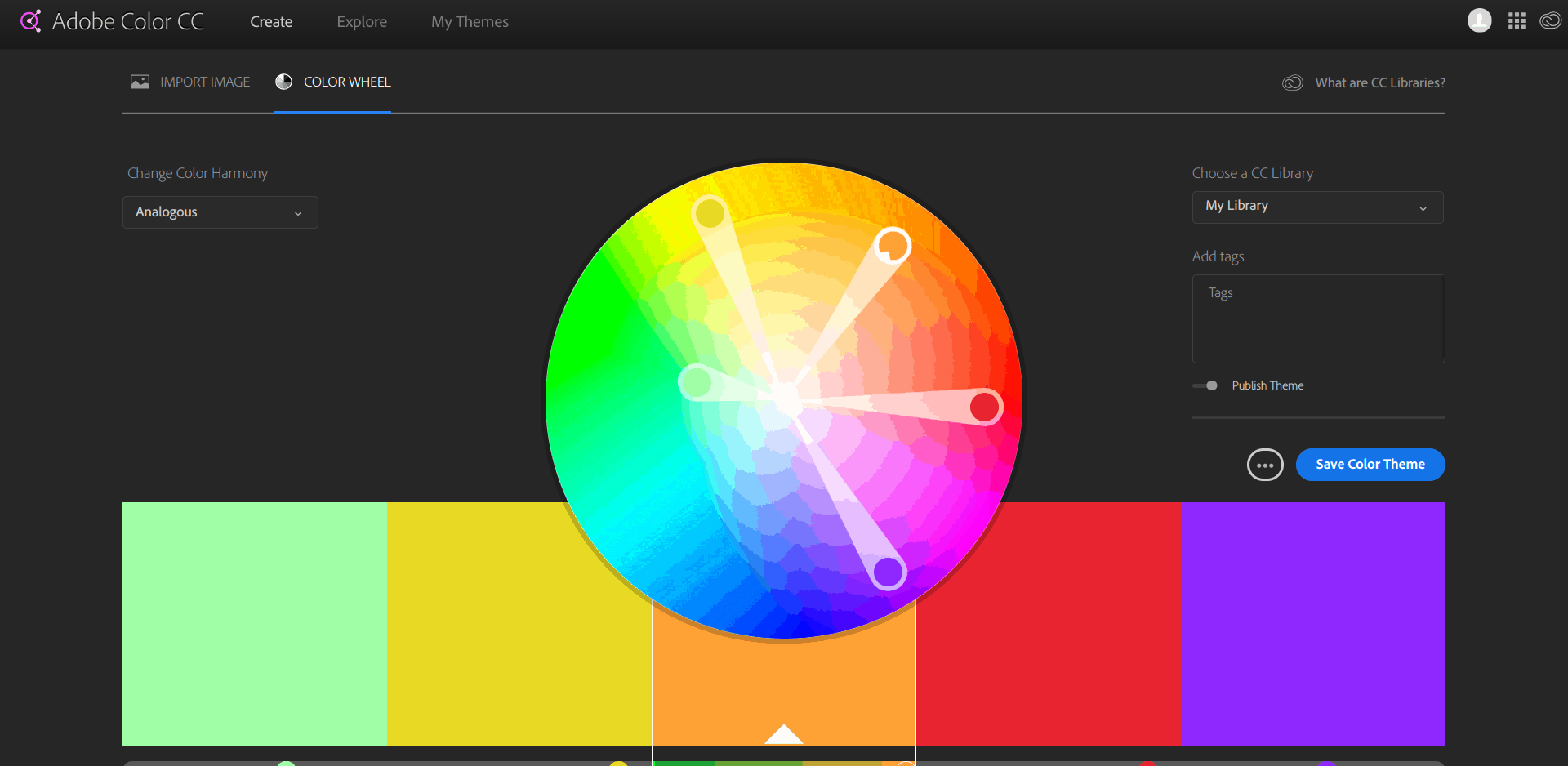 adobe create color palette from image