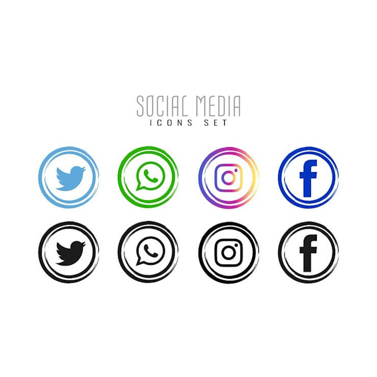 abstract-social-media-icons-set-vector