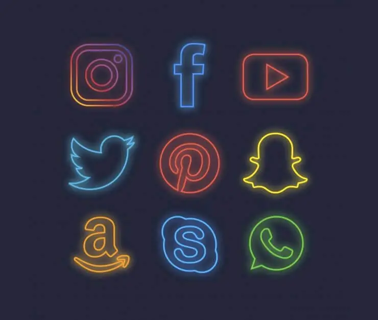 neon-social-media-icons
