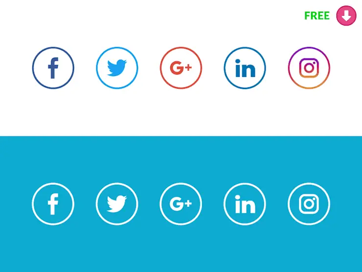 vector simple social media icons