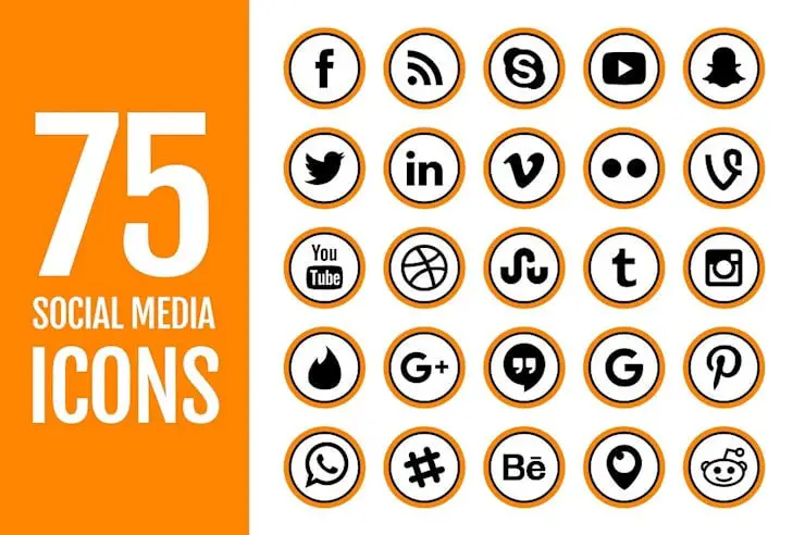 orange-thick-social-media-icons