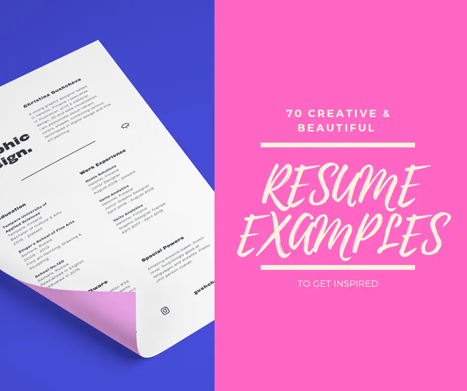 70 Creative & Beautiful resumes cover