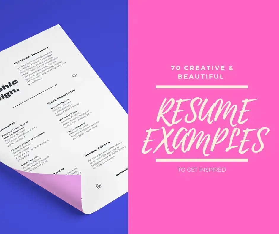 70 Creative Beautiful Resume Examples To Get Inspired Hipsthetic
