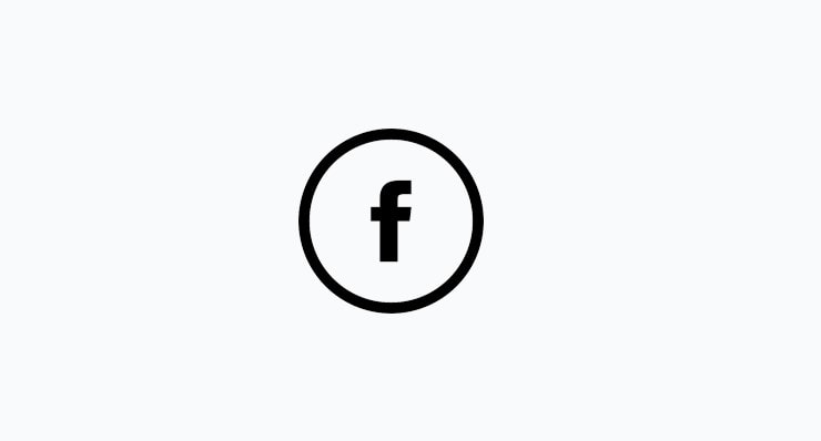 Black facebook round icon Round Black