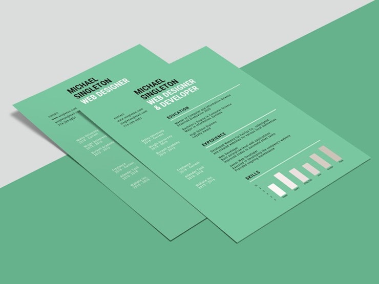 free-green-background-resume-template