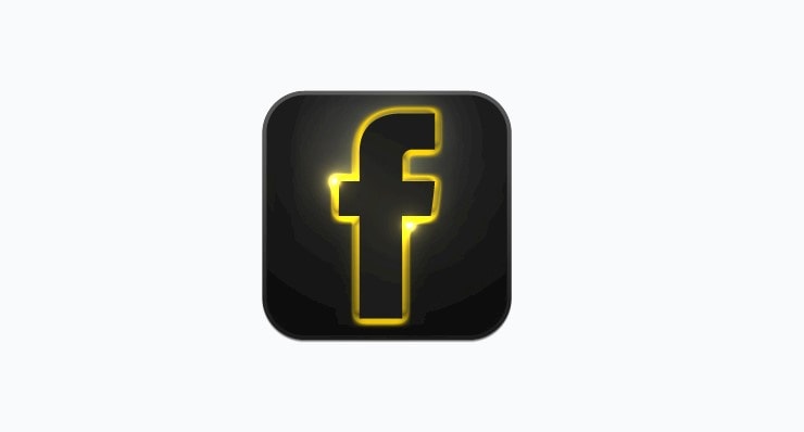 Black round icon facebook Social Media