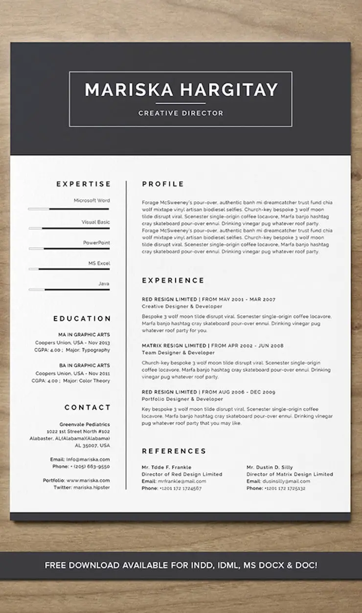 high-end-free-resume-cv-for-word