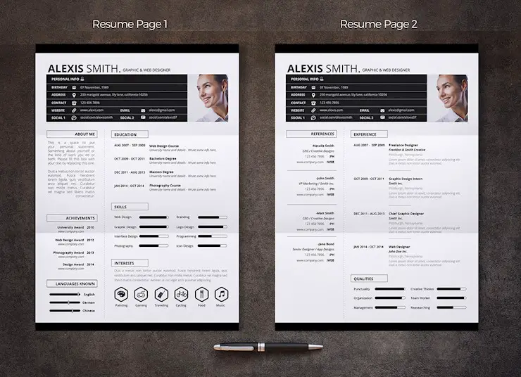 page-resume-template