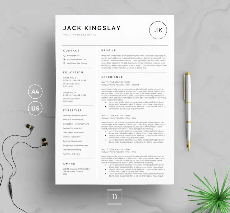 us-letter-resume