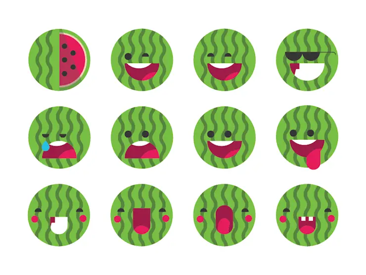 watermelon-emoji-set
