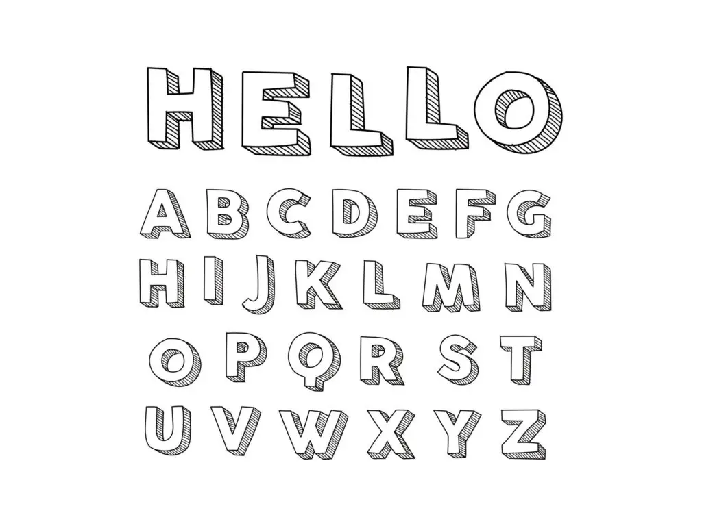 13 Cool Letter Fonts To Draw Images - Easy To Draw Cool | Hand Drawn Fonts, Lettering Alphabet, How To Draw Hands