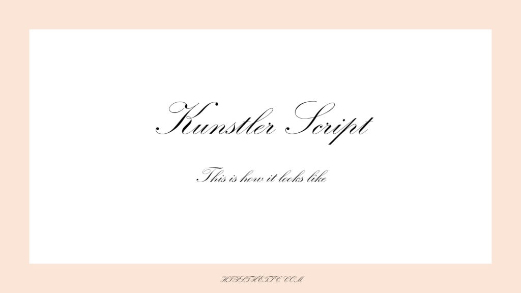 kunstler cursive fonts on word