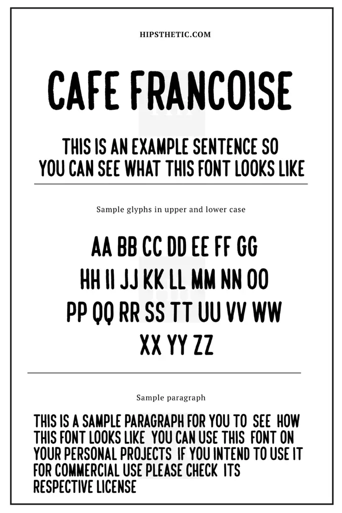 Cafe Francioise Bold Sans Serif Fonts Hipsthetic