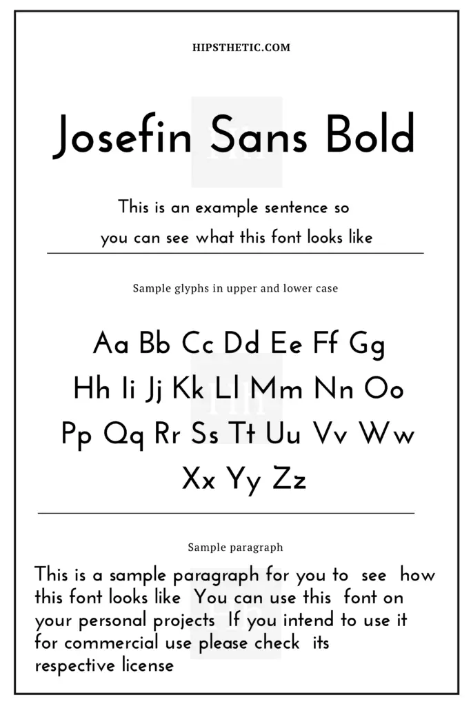 Josefin Sans Bold Sans Serif Fonts Hipsthetic
