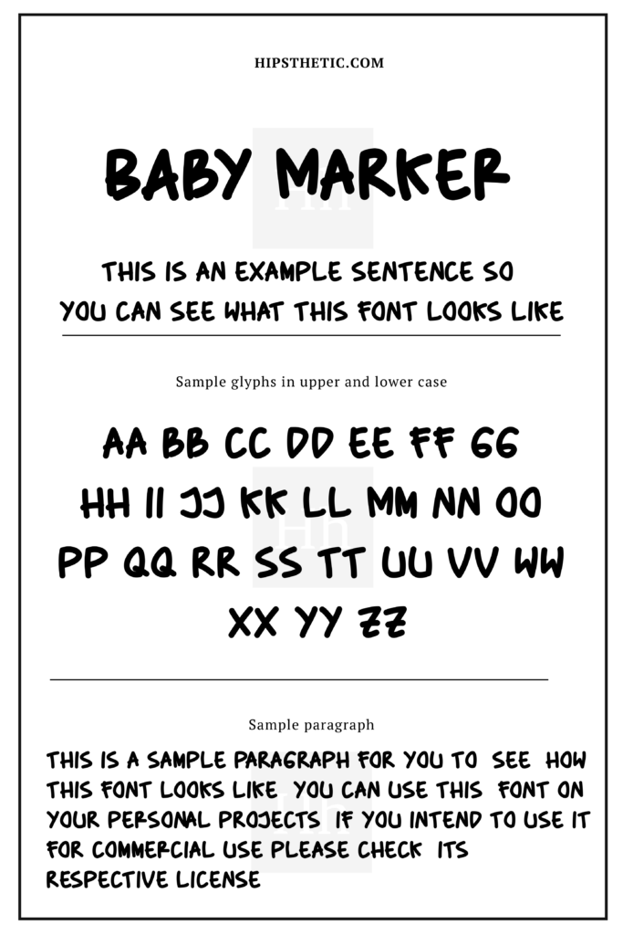 Baby Marker Bold Handwriting Font Hipsthetic