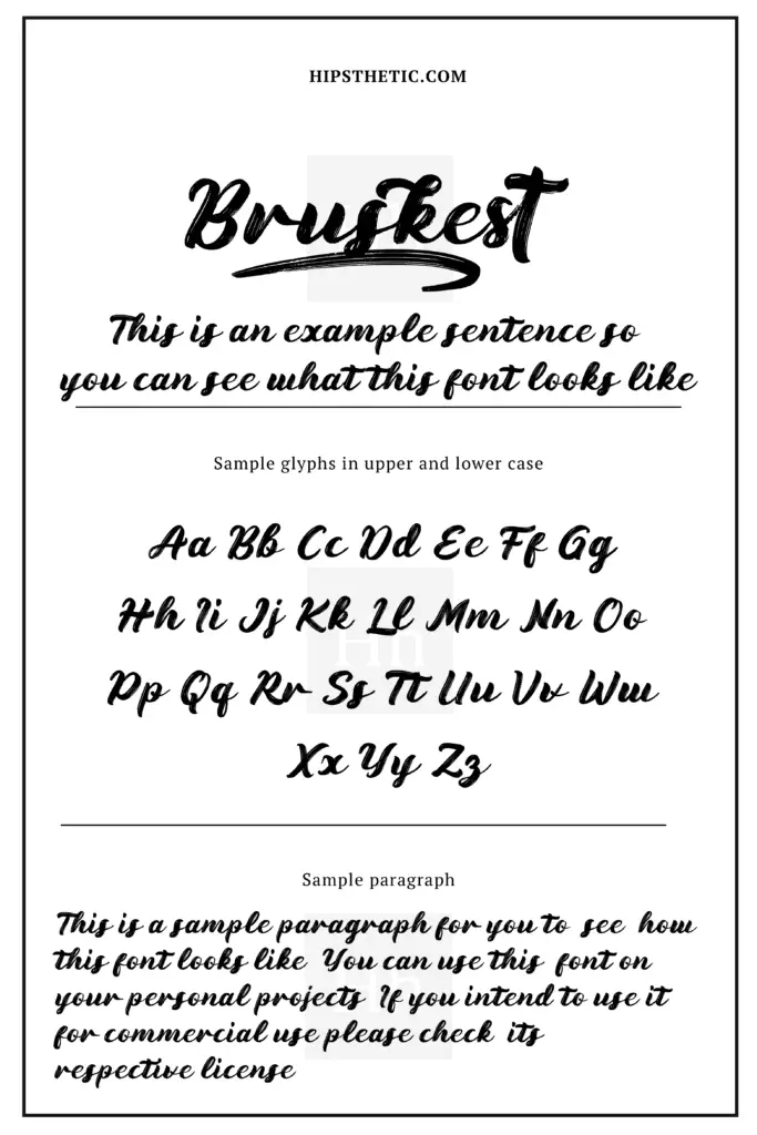 Bruskest Bold Handwriting Font Hipsthetic