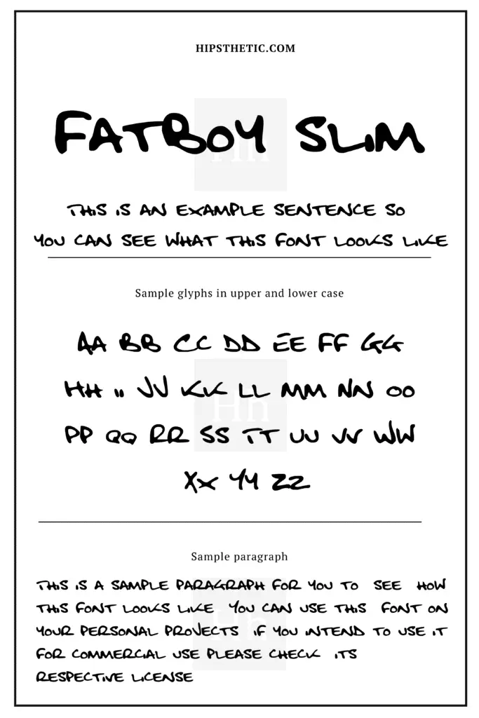 Fatboy Slim Bold Handwriting Font Hipsthetic
