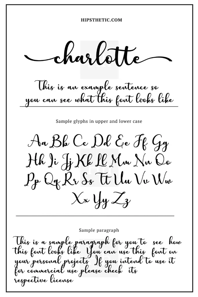 charlotte Bold Handwriting Font Hipsthetic