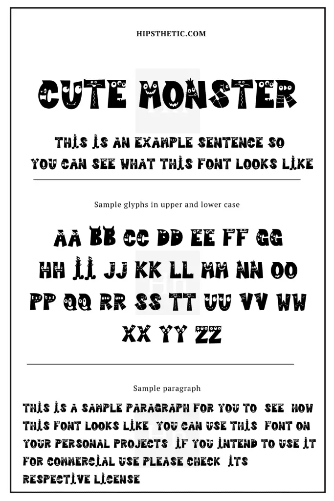 Cute Monsters Halloween Fonts for free Hipsthetic