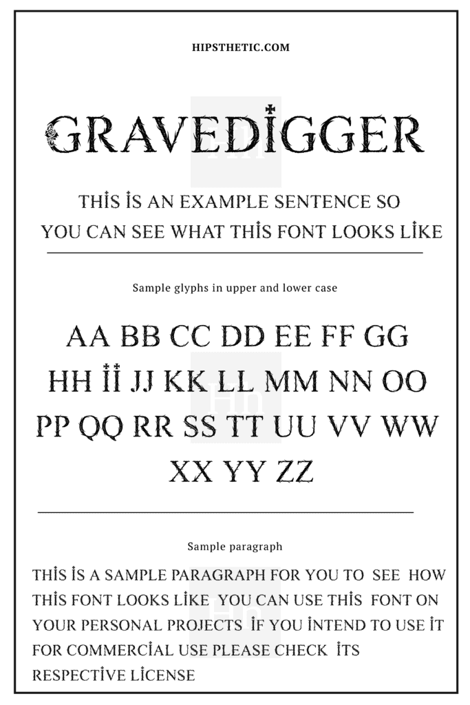 Gravedigger Halloween Fonts for free Hipsthetic