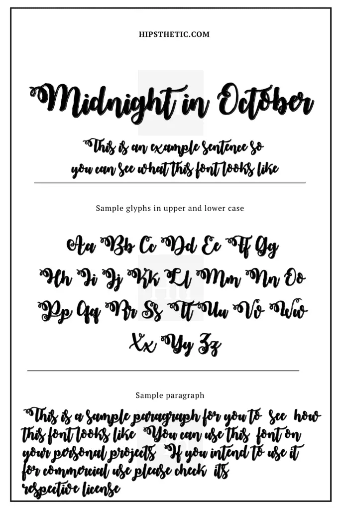 Midnight in October Halloween Fonts for free Hipsthetic