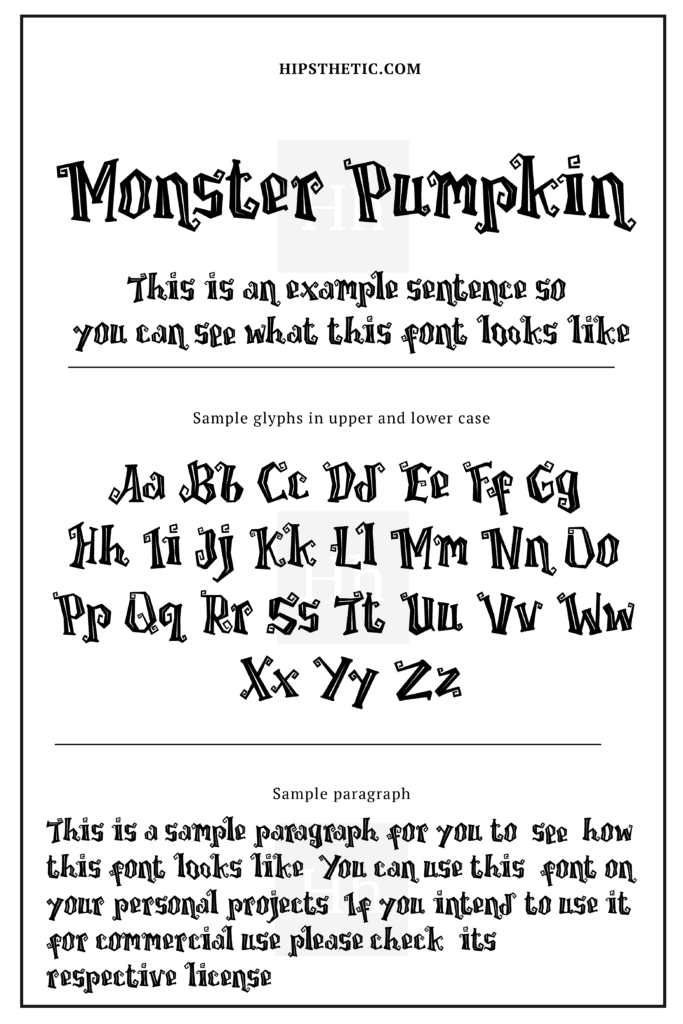 Monster Pumpkin Halloween Fonts for free Hipsthetic