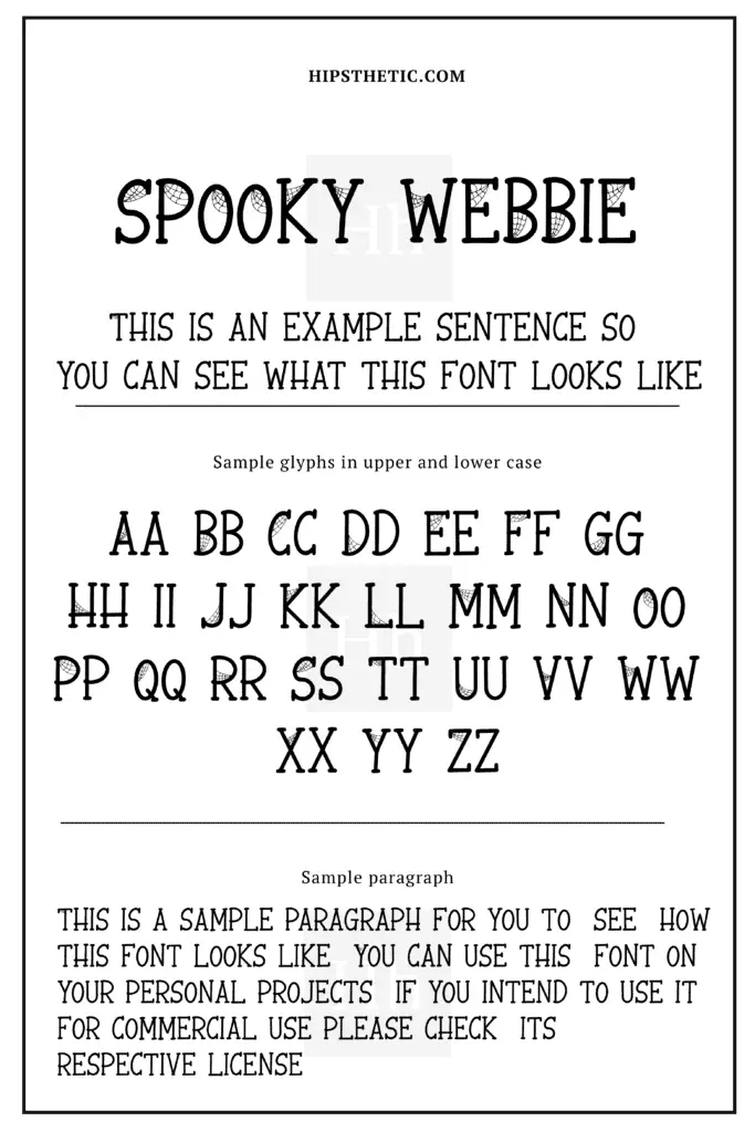 Spooky Webbie Halloween Fonts for free Hipsthetic