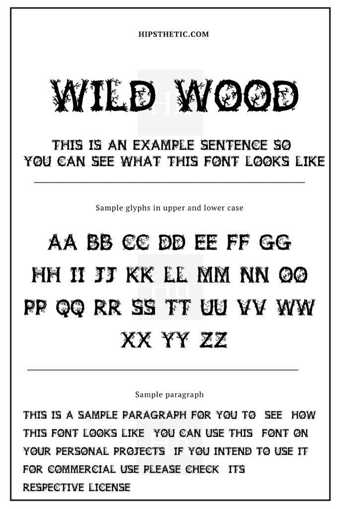 Wild Wood Halloween Fonts for Word Hipsthetic