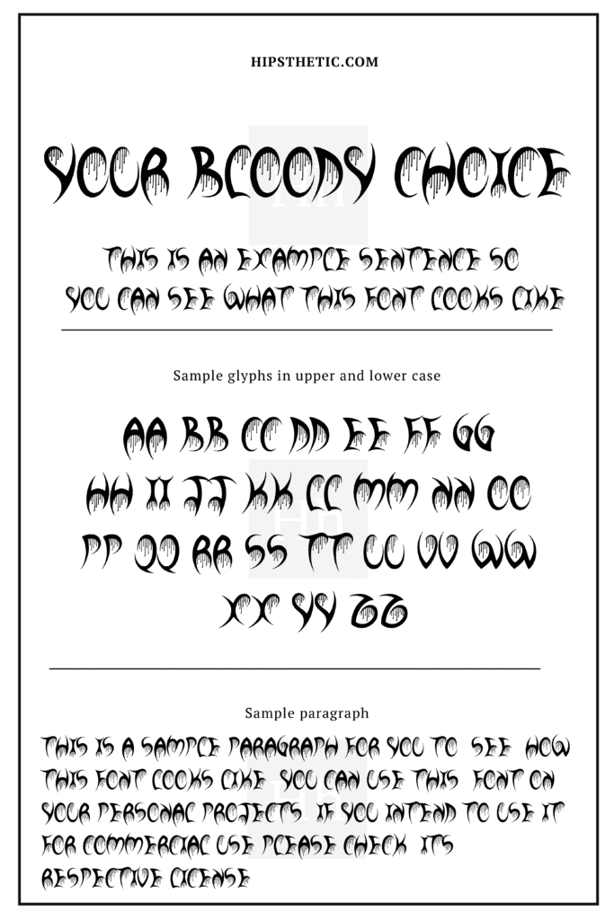 Your Bloody Choice Halloween Fonts for free Hipsthetic