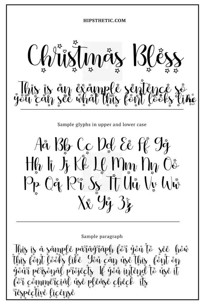 Christmas-Bless-Christmas-Fonts-for Cards Hipsthetic